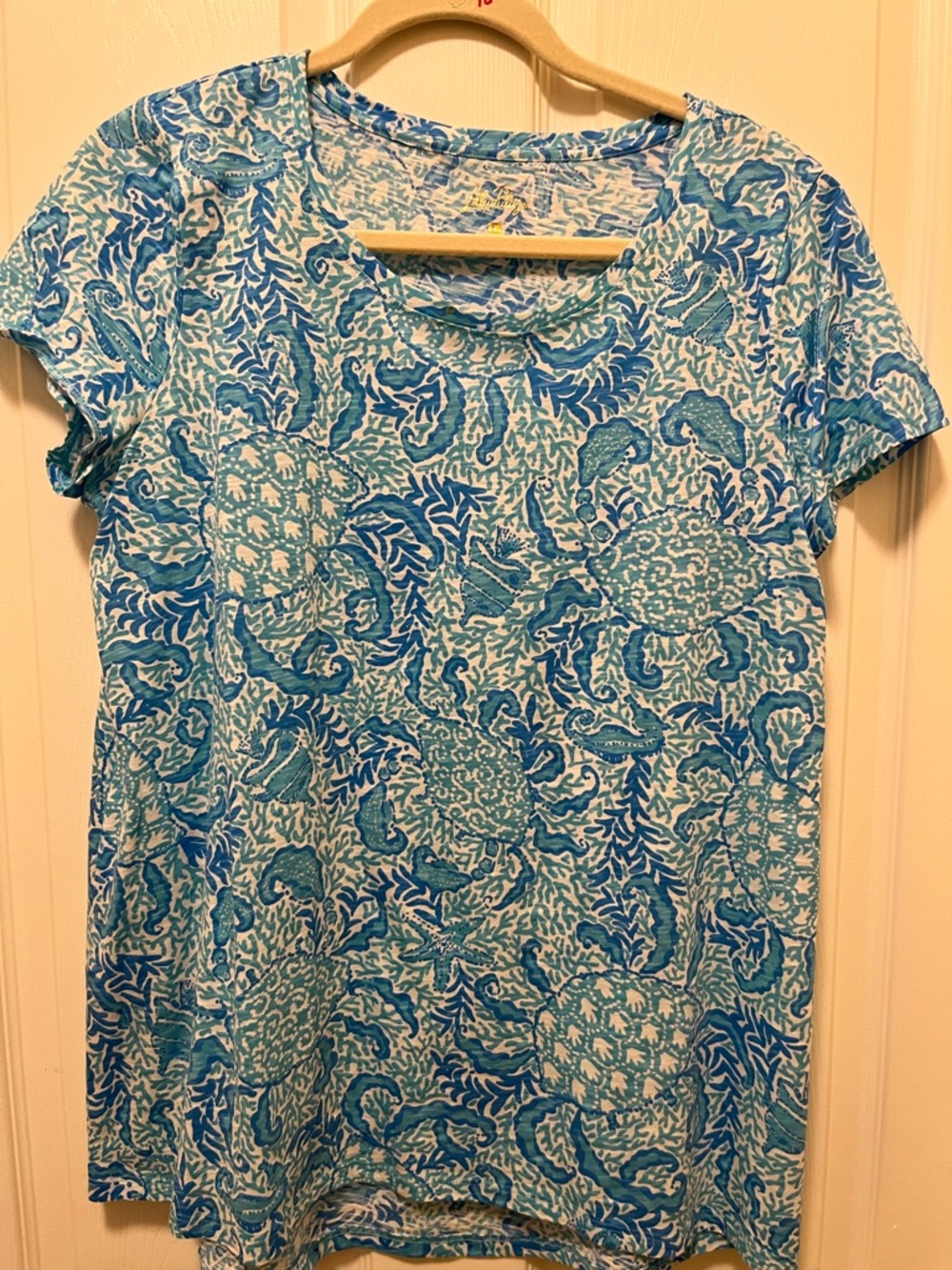 Lilly Pulitzer Blue Sea Turtle Short-Sleeve Tee